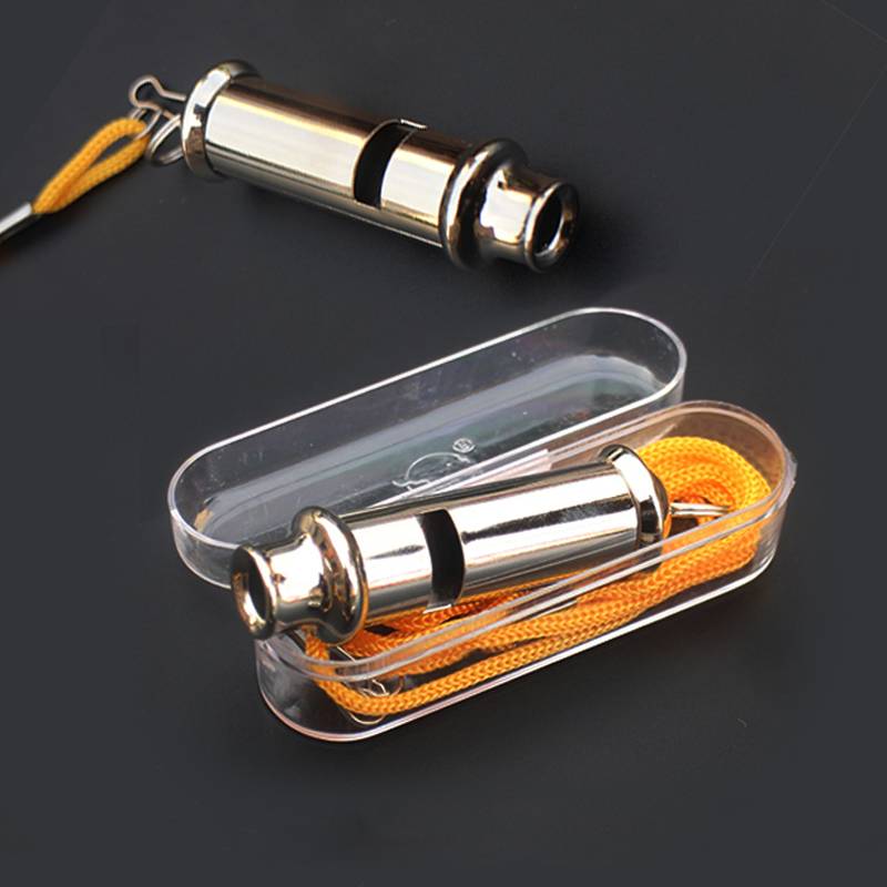 One long whistle on stainless steel (with leash)